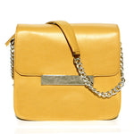 Cross-Body Bag in Yellow Pebble Leather