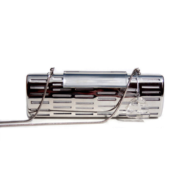 Glass Handbag Rave metal clutch in silver